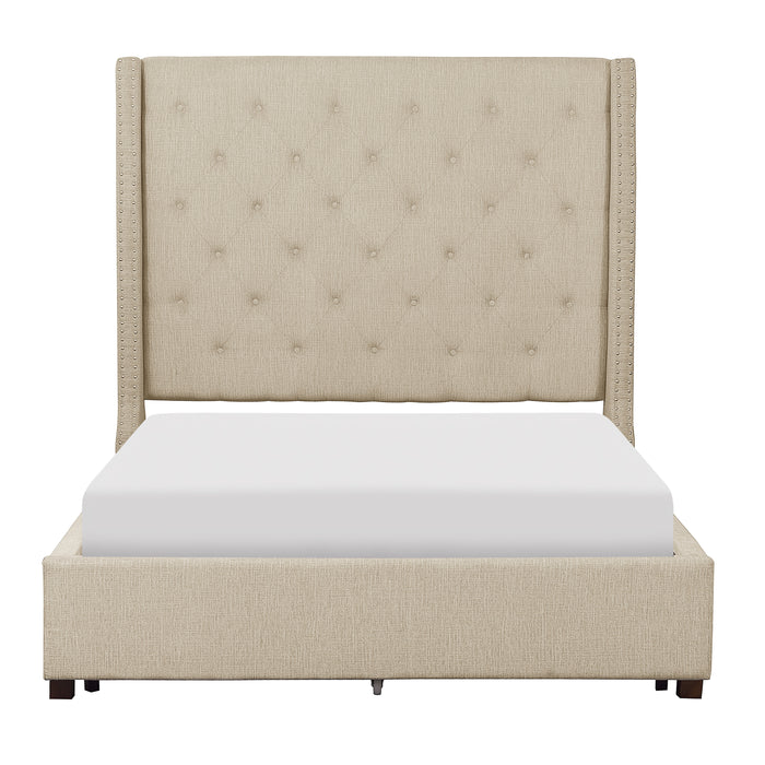 Fairborn Queen Platform Bed with Storage Footboard in Beige - 5877BE-1DW - FAMSA Furniture (TX)