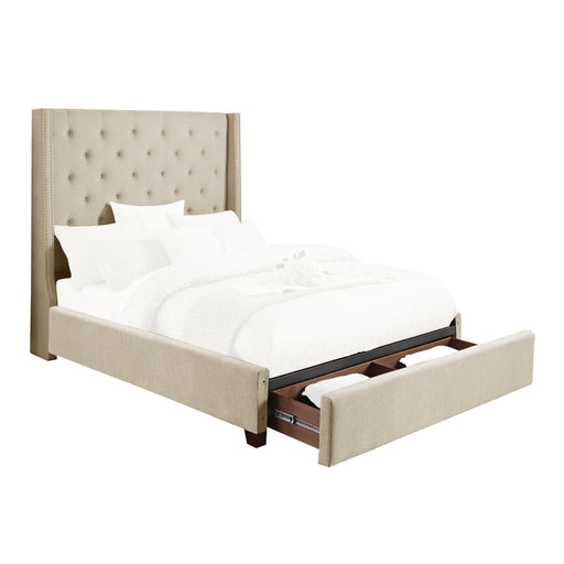 Fairborn Eastern King Platform Bed with Storage Footboard in Beige - 5877KBE-1EKDW - FAMSA Furniture (TX)