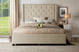 Fairborn Full Platform Bed in Beige - 5877FBE-1 - FAMSA Furniture (TX)