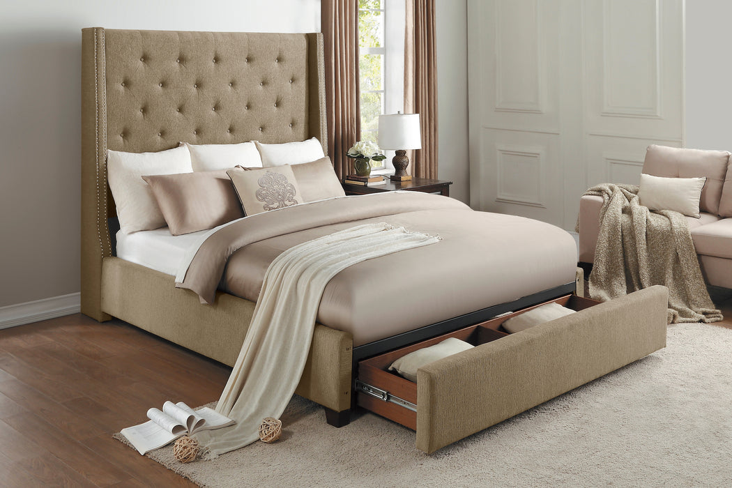 Fairborn Full Platform Bed with Storage Footboard in Brown - 5877FBR-1DW - FAMSA Furniture (TX)