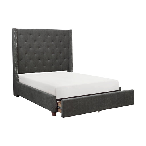 Fairborn Queen Platform Bed with Storage Footboard in Gray - 5877GY-1DW - FAMSA Furniture (TX)