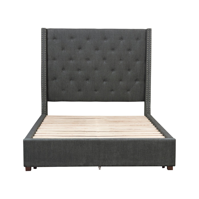 Fairborn Queen Platform Bed with Storage Footboard in Gray - 5877GY-1DW - FAMSA Furniture (TX)