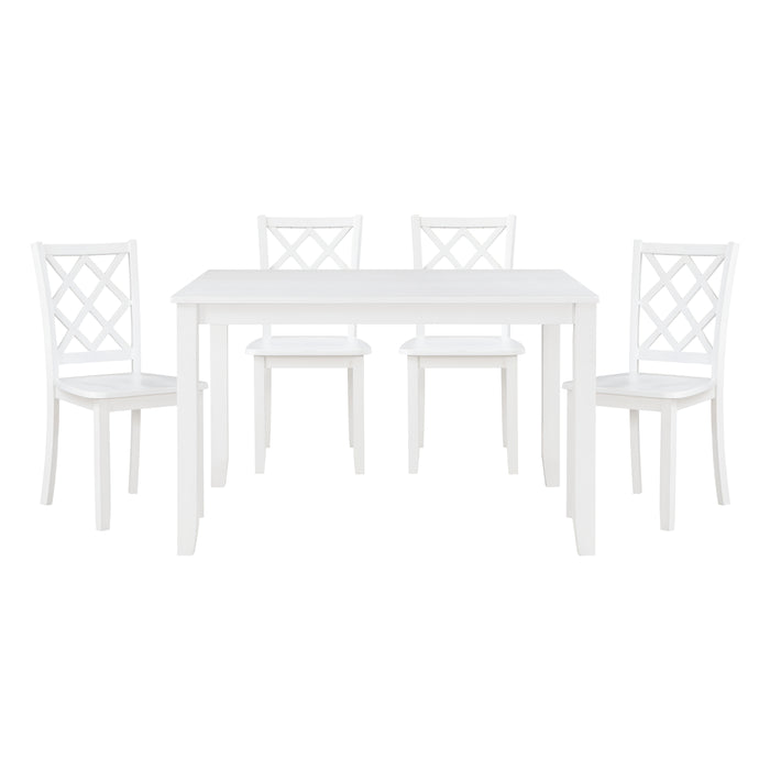 Astoria 5-Piece Pack Dinette Set in White - 5892WT - FAMSA Furniture (TX)