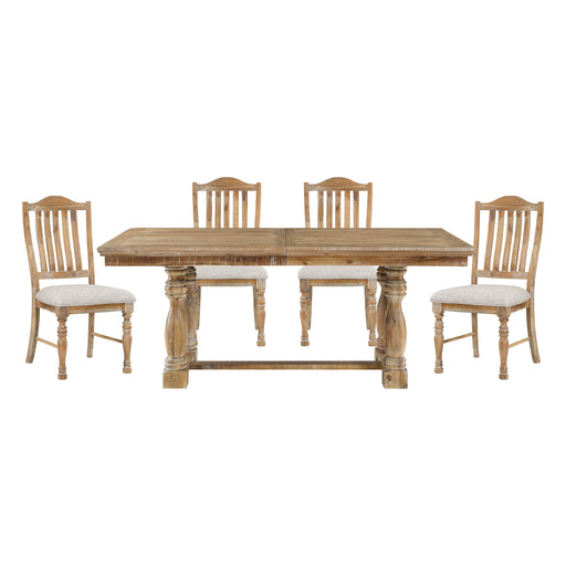 Weatherford 5pc Set (TB+4S) in Brown/Natural/Gray - 5904NF-90*5 - FAMSA Furniture (TX)
