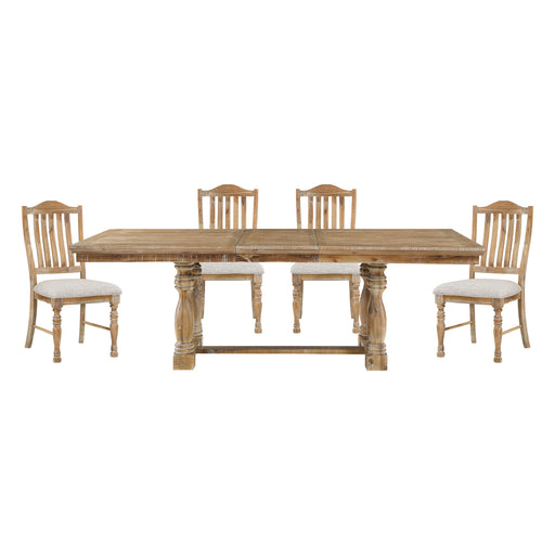 Weatherford 5pc Set (TB+4S) in Brown/Natural/Gray - 5904NF-90*5 - FAMSA Furniture (TX)