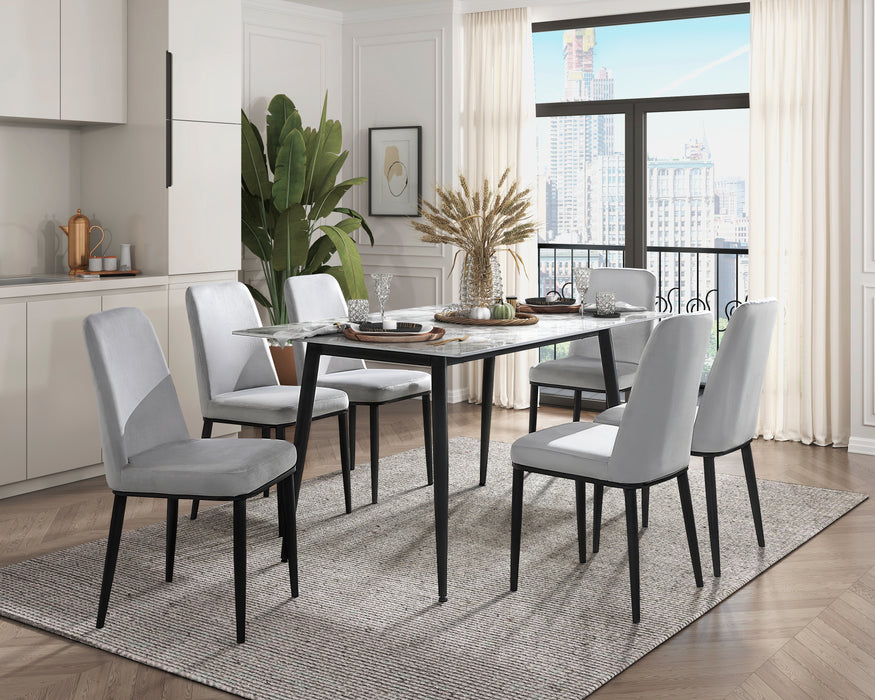 Salerno Side Chair in Beige/Black - 5909BES - FAMSA Furniture (TX)