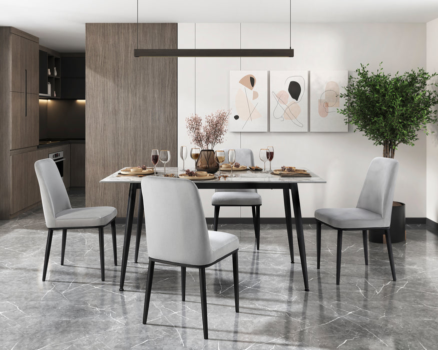 Salerno Side Chair in Beige/Black - 5909BES - FAMSA Furniture (TX)