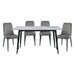 Salerno 5pc Set (TB+4S) in Black/Gray/White - 5909-59*5GY - FAMSA Furniture (TX)
