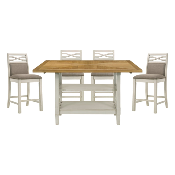 Maribelle 5pc Set (TB+4S) in Gray - 5910-36*5 - FAMSA Furniture (TX)