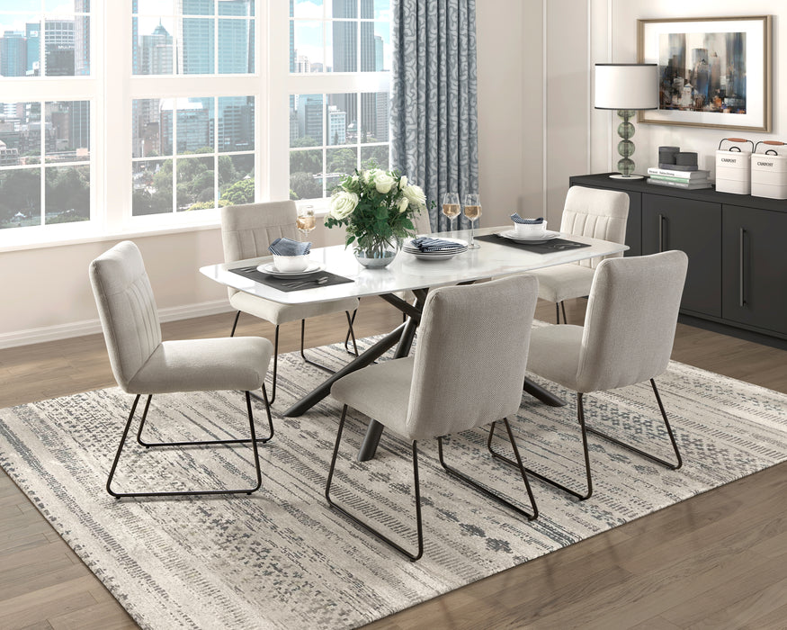 Benito Side Chair in Beige/Black - 5919S - FAMSA Furniture (TX)