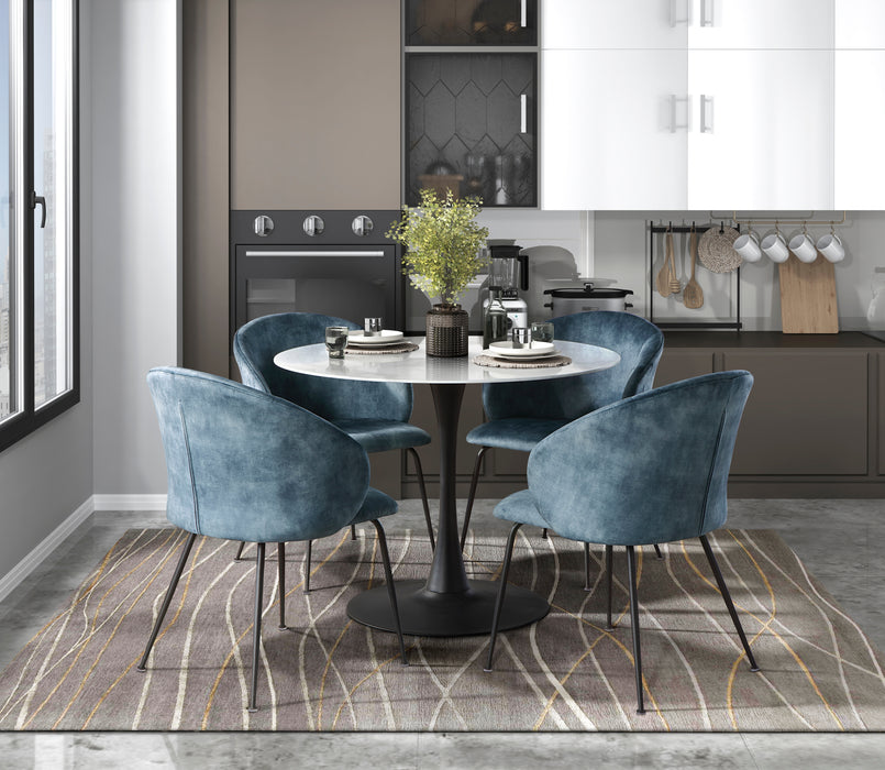 Cosimo Side Chair in Black/Teal - 5920TBS - FAMSA Furniture (TX)