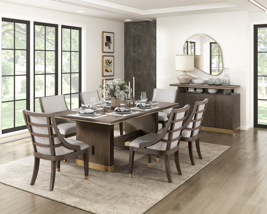 Griffin Dining Table in Brown/Gold/Beige - 5933-96* - FAMSA Furniture (TX)