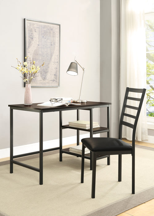 Madigan Writing Desk and Chair in Black/Brown - 4514-15 - FAMSA Furniture (TX)
