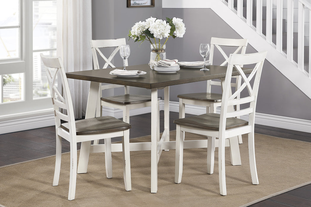 Troy 5-Piece Pack Dinette Set in Cherry/White - 5777WH - FAMSA Furniture (TX)