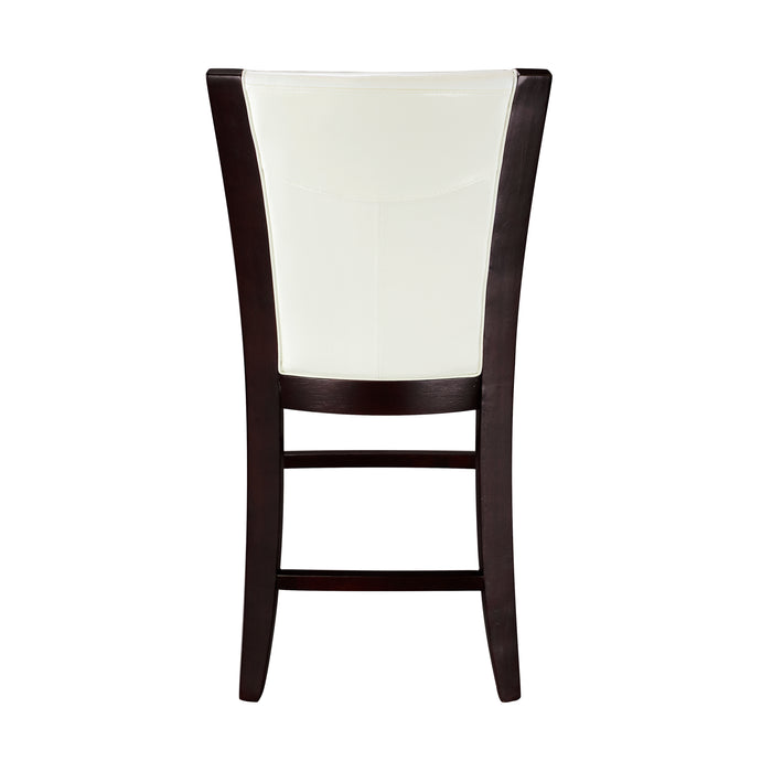 Daisy Counter Height Chair, White Bi-Cast Vinyl in White/Espresso - 710-24W - FAMSA Furniture (TX)