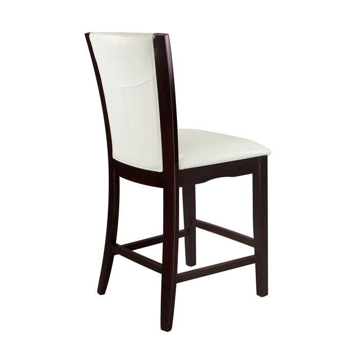 Daisy Counter Height Chair, White Bi-Cast Vinyl in White/Espresso - 710-24W - FAMSA Furniture (TX)