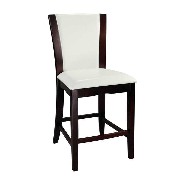 Daisy Counter Height Chair, White Bi-Cast Vinyl in White/Espresso - 710-24W - FAMSA Furniture (TX)