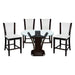 Daisy 5pc Set (TB+4S) in Espresso/White/Transparent - 710-36RD*5W - FAMSA Furniture (TX)