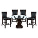 Daisy 5pc Set (TB+4S) in Transparent/Espresso/Brown - 710-36RD*5 - FAMSA Furniture (TX)