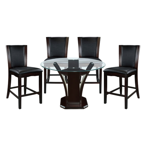 Daisy 5pc Set (TB+4S) in Brown/Espresso/Transparent - 710-36RD48*5 - FAMSA Furniture (TX)