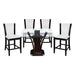 Daisy 5pc Set (TB+4S) in Espresso/Transparent/White - 710-36SQ*5W - FAMSA Furniture (TX)