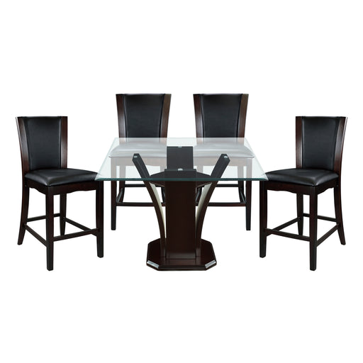 Daisy 5pc Set (TB+4S) in Espresso/Transparent/Brown - 710-36SQ*5 - FAMSA Furniture (TX)
