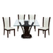 Daisy 5pc Set (TB+4S) in Espresso/Transparent/White - 710-54SQ*5WS - FAMSA Furniture (TX)