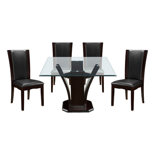 Daisy 5pc Set (TB+4S) in Espresso/Transparent/Brown - 710-54SQ*5 - FAMSA Furniture (TX)