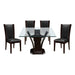 Daisy 5pc Set (TB+4S) in Espresso/Transparent/Brown - 710-54SQ*5 - FAMSA Furniture (TX)