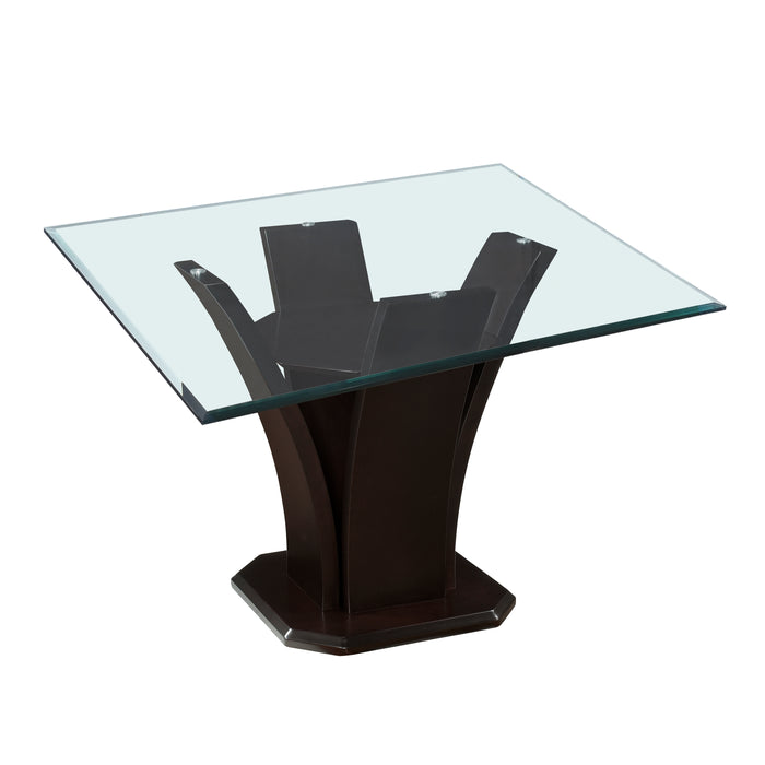 Daisy 5pc Set (TB+4S) in Espresso/Transparent/White - 710-54SQ*5WS - FAMSA Furniture (TX)