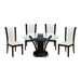 Daisy 5pc Set (TB+4S) in White/Transparent/Espresso - 710-54*5WS - FAMSA Furniture (TX)