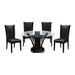 Daisy 5pc Set (TB+4S) in Espresso/Transparent/Brown - 710-54*5S - FAMSA Furniture (TX)