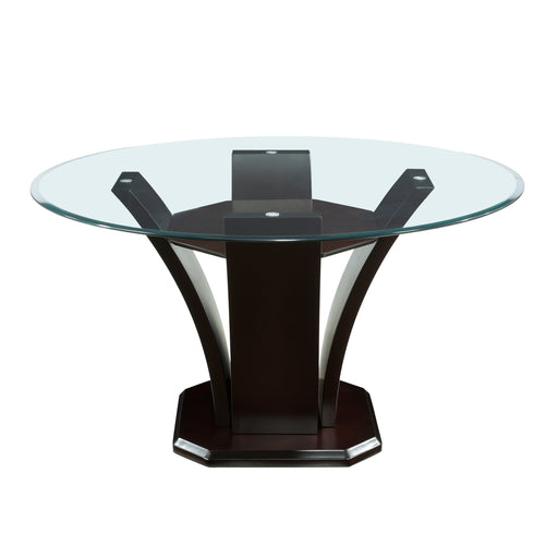 Daisy Round Dining Table, Glass Top in Espresso/Transparent - 710-54* - FAMSA Furniture (TX)