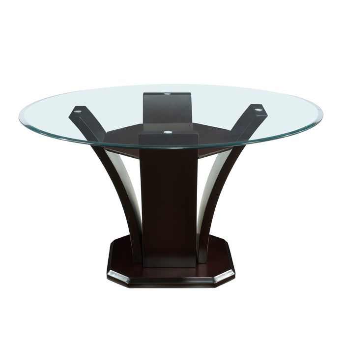 Daisy 5pc Set (TB+4S) in White/Transparent/Espresso - 710-54*5WS - FAMSA Furniture (TX)