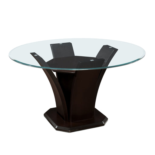Daisy Round Dining Table, Glass Top in Espresso/Transparent - 710-54* - FAMSA Furniture (TX)