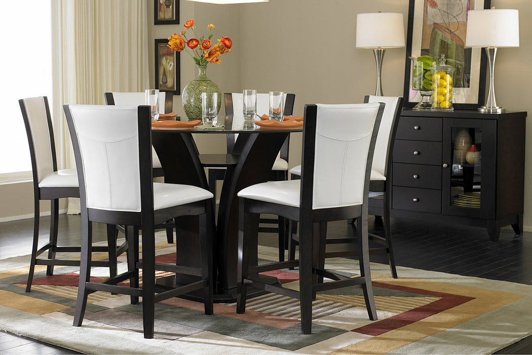 Daisy Counter Height Chair, White Bi-Cast Vinyl in White/Espresso - 710-24W - FAMSA Furniture (TX)