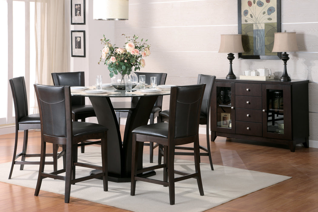 Daisy Counter Height Chair, Dark Brown Bi-Cast Vinyl in Brown/Espresso - 710-24 - FAMSA Furniture (TX)