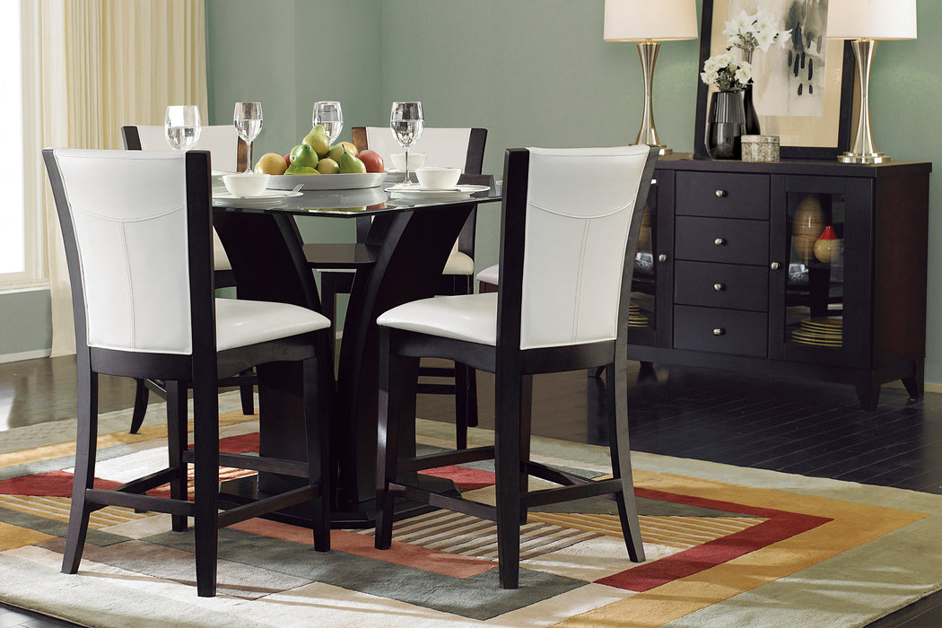 Daisy Counter Height Chair, White Bi-Cast Vinyl in White/Espresso - 710-24W - FAMSA Furniture (TX)