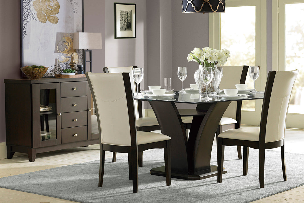 Daisy Dining Table in Espresso/Transparent - 710-54SQ* - FAMSA Furniture (TX)