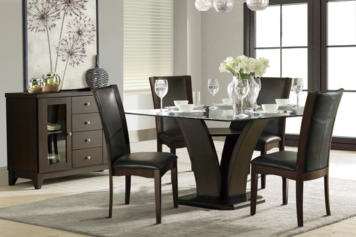 Daisy Dining Table in Espresso/Transparent - 710-54SQ* - FAMSA Furniture (TX)