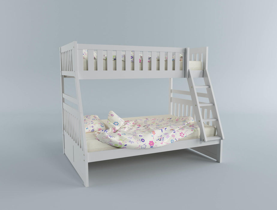 Galen (3) Twin/Full Bunk Bed in White - B2053TFW-1* - FAMSA Furniture (TX)