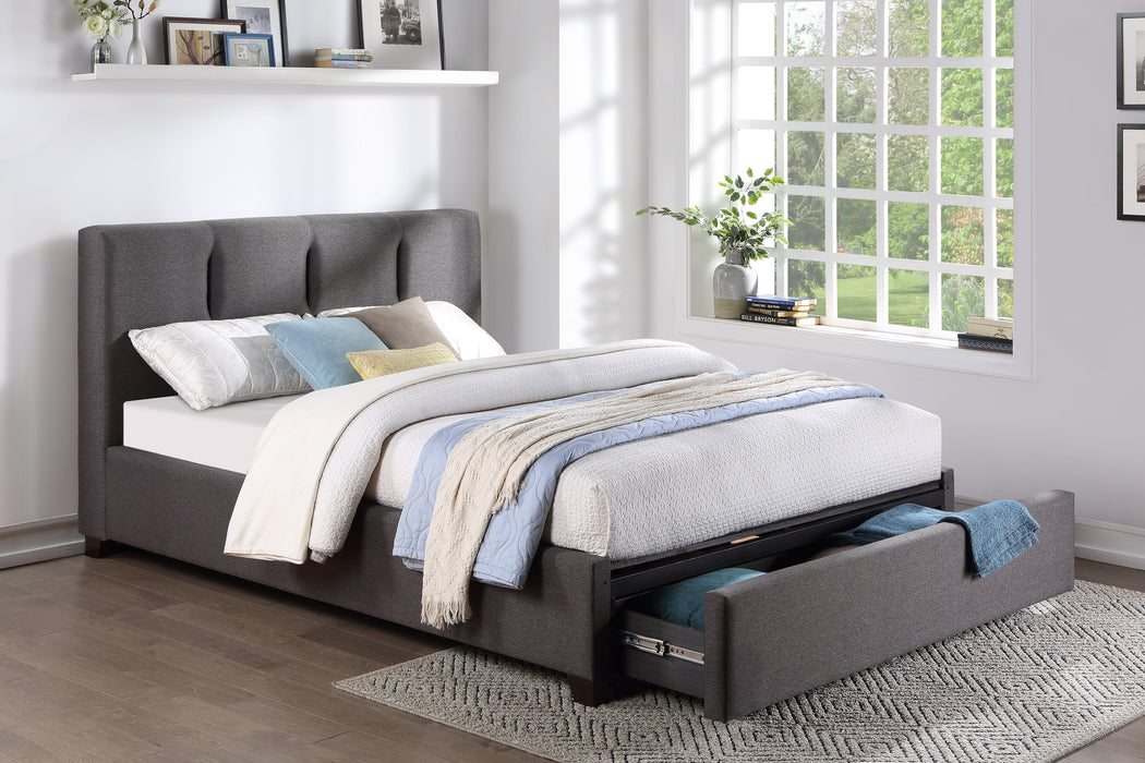 Aitana Queen Platform Bed with Storage Footboard in Gray - 1632GH-1DW - FAMSA Furniture (TX)