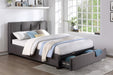Aitana Queen Platform Bed with Storage Footboard in Gray - 1632GH-1DW - FAMSA Furniture (TX)