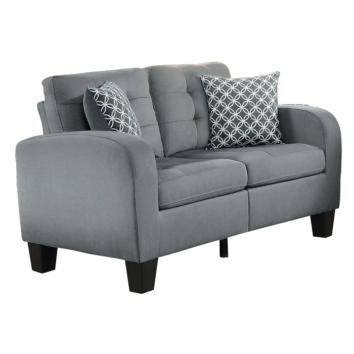 Sinclair 2pc Set: Sofa, Love in Gray - 8202GRY*2 - FAMSA Furniture (TX)