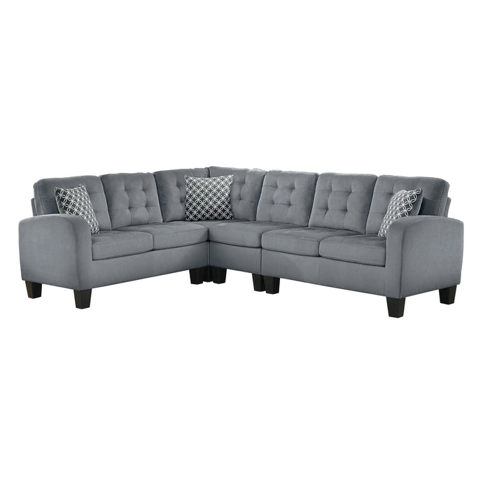 Sinclair 2-Piece Reversible Sectional in Gray - 8202GRY*SC - FAMSA Furniture (TX)