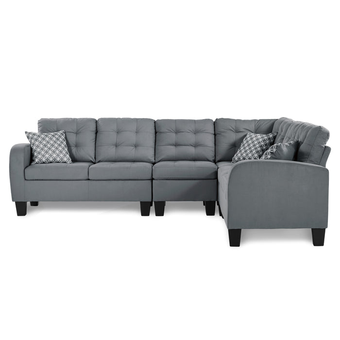Sinclair 2-Piece Reversible Sectional in Gray - 8202GRY*SC - FAMSA Furniture (TX)