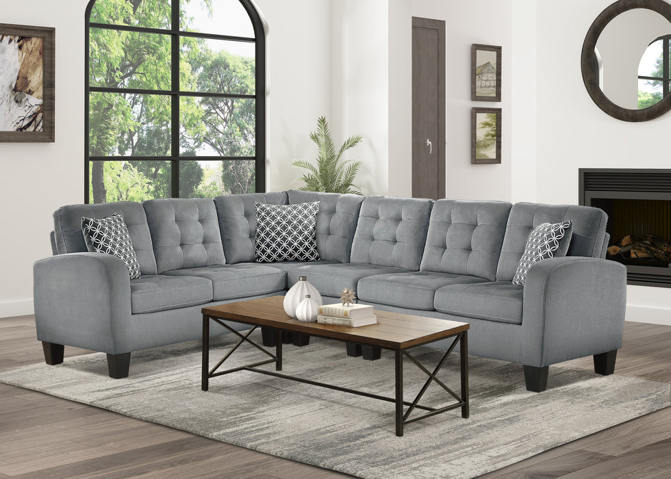 Sinclair 2-Piece Reversible Sectional in Gray - 8202GRY*SC - FAMSA Furniture (TX)