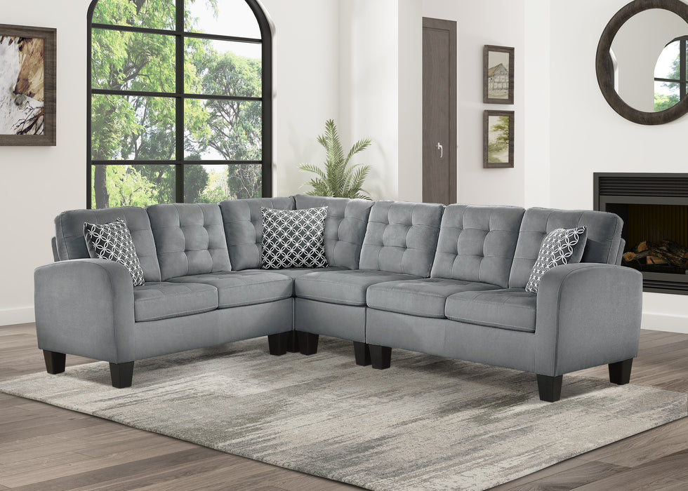 Sinclair 2-Piece Reversible Sectional in Gray - 8202GRY*SC - FAMSA Furniture (TX)