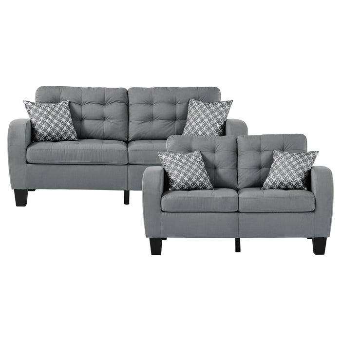 Sinclair 2pc Set: Sofa, Love in Gray - 8202GRY*2 - FAMSA Furniture (TX)