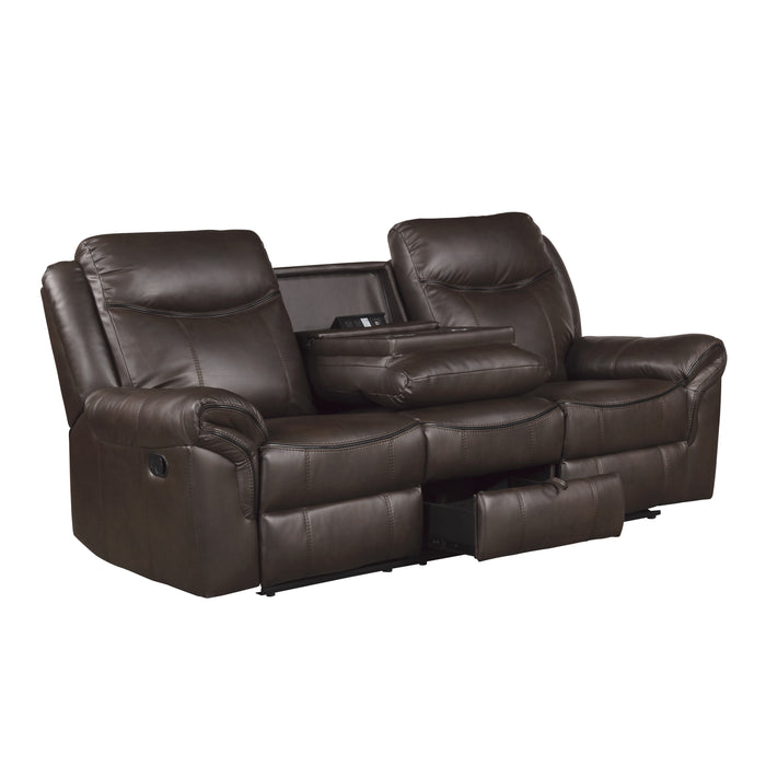 Aram 2pc Set: Sofa, Love in Brown - 8206BRW*2 - FAMSA Furniture (TX)